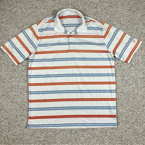 Nike Golf Tour Performance Mens Size XL Striped Dri-fit Golf Polo Shirt Active